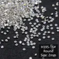 Round 2mm 5A mini flatback zirconia rhinestones for nail art, model H195-16# - White Round (H195-16#)