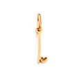 DIY golden stainless steel vertical bar charm with hollow heart pendant accessory - Letter I / Rose Gold
