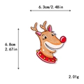 Reindeer head embroidery patch with red nose for DIY Christmas decor 6.3x6.8cm - 6.3x6.8cm / 11163-Reindeer Head