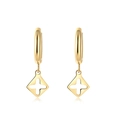 Orecchino placcato oro 14K con ciondolo a croce cava e chiusura a clip liscia - Oro (SE21062903G)