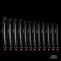 Tabella taglie unghie stiletto extra lunghe trasparenti con misure da 69,2mm a 92,1mm - 120 Pezzi / Trasparente