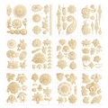 Set of 12 metallic gold henna mandala temporary tattoo stickers with floral and lace designs - Gold Henna Lace Style Set