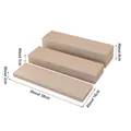 Set of 3 champagne gold tiered jewelry display stands in 2cm, 5cm, and 8cm heights - 3-Tier Long Riser Set (Champagne Gold)