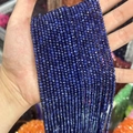 Perle rotonde sfaccettate blu intenso su fili per materiali di gioielleria fai-da-te - Sodalite Premium 3mm