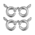 Set of four silver stainless steel round spring ring clasps for DIY jewelry making - 5mm / Steel