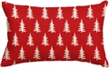Red Christmas linen pillowcase featuring a festive white pine tree pattern for sofa decor - Style C (Single-sided)