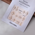 Bronzing nail art stickers with pearls and star designs in professional packaging - MJ-032 Gold Foil Style