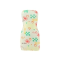 Sexy strapless mini dress with vibrant sun and fruit prints in a bodycon fit - S / Pattern Two (Lemon/Solar)