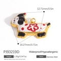 Waterproof 18K gold plated stainless steel dog puppy enamel pendant charm for DIY jewelry - Black Ear Red Dot Dog Pendant PJ93219D