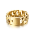Bracciale cubano in acciaio inossidabile placcato oro 18k con targhetta incidibile - 21.5cm / Oro Opaco