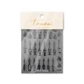Self-adhesive silver gothic flame and spike nail art stickers for professional manicure - Silver Flame Totem (TO-2469)