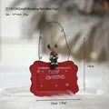 Red metal Merry Christmas sign with 3D reindeer decor, size 10x14cm, holiday door hanger - Elk / Red