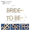 Detailansicht der BRIDE TO BE Strass-Haarspangen mit genauen Maßen und 13g Gewicht - Krallenketten-Stil / Gold