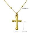 Gedetailleerde maattabel voor gouden kruisketting met 22mm hoogte en 40cm kettinglengte - Gladde Kruishanger (5778674442889)
