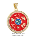 Detailed macro view of a gold-plated lucky charm pendant with colorful enamel and crystals - Style 13