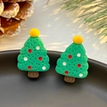 Weihnachtsbaum-Ohrringe aus Harz mit farbenfroher 3D-Struktur für die Feiertage - Weihnachtsbaum (6473)