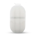 Translucent white silicone face ice roller mold with vertical ribbed texture and plug - Small Funnel Style-Translucent White