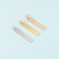 Drei minimalistische rechteckige Anhänger in Silber, Gold und Roségold-Optik - 6x32mm (MP291)