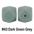 Perline in silicone sfaccettate da 17mm grigio verde scuro per dentizione fai-da-te - 43# Grigio Verde Scuro