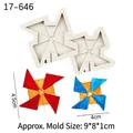 Double-hole windmill silicone mold for fondant and chocolate cake decoration - 2# Windmill / Gray