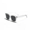 Gafas de sol cuadradas de gran tamaño con montura transparente y cristales oscuros - Gris Coco