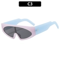 Futuristic oversized one-piece sunglasses in matte lilac and translucent blue C3 variant - Purple Frame Black Gray Lenses
