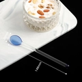 Cucchiaio miscelatore in vetro trasparente con testa blu, lungo 148 mm e perla tonda - Blu