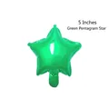 Green star-shaped 5 inch aluminum foil balloon for birthday and wedding decorations - 5-inch Star Green