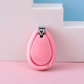 Pink shell-shaped baby nail clipper with safe metal blade and ergonomic plastic grip - Pink