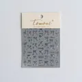 Shell light nail art stickers with black and white bows and cursive text, MS 659 - MS659-Silver Grey Shell Luster Bow-knot