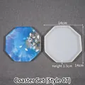 Octagon silicone coaster mold 14x14cm for DIY resin crafting with 1.3cm depth - Large Octagon Coaster