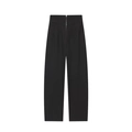 Pantaloni eleganti neri a vita alta con cerniera frontale per completo formale donna - XS / Pantaloni a gamba larga / Nero