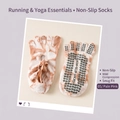 Chaussettes de yoga tie-dye rose pâle à cinq orteils avec grip antidérapant - 36-42 / Rose Pâle Tie-dye