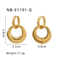 Detailed dimensions and weight of 18K gold-plated double-hoop earrings in 3.8cm height - Gold Double Hoop Style (NB-E1191-G)