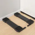 Coppia di supporti a rulli neri regolabili per lavatrici e frigoriferi - Universale-55cm-Altezza 3.5cm / Nero