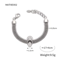 Bracciale a maglia argento con fibbia di diamanti scintillanti e chiusura a moschettone - Bracciale / Color Acciaio