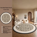 Runder Teppich Paris Black Beauty im französischen Vintage-Stil mit Blumenmuster - Durchmesser 80cm / Paris Black Beauty