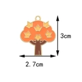 Cartoon orange maple tree alloy charm pendant for DIY jewelry, size 3cm by 2.7cm - 2.7cm x 3cm