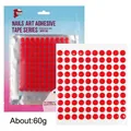 Détail de 1000 autocollants ronds adhésifs double-face rouges pour outils de manucure - Points Adhésifs 04 (Rouge-1000 Pièces) / 10 Feuilles/Lot