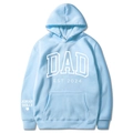 Sweat à capuche bleu clair avec imprimé Dad Est 2024 et détail cœur, taille M - S / Hauts / Bleu Clair