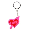 Portachiavi cuore rosa con rilievo LOVE e freccia per regali di festa di San Valentino - Cuore con freccia