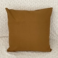 Minimalist caramel square throw pillow cover in thick plain weave fabric on plush background - Apricot Yellow (Without Insert)