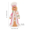 Weihnachtswichtel als Lebkuchenmann mit rosa Gewand und Kochmütze, Höhe 23 cm - Lebkuchenmann mit Weißem Rundem Hut Stehend / 23cm x 7cm x 7cm