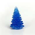Blue transparent resin Christmas tree tabletop ornament with tiered crystal structure - 04 Blue Glass