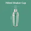 700ml green plastic cocktail shaker with precise scale markers for tea and drinks - 700ml 3-Section Shaker Cup