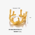 Unregelmäßiger Goldring im Lava-Stil aus Edelstahl mit hochglanzpolierter Oberfläche - Gold