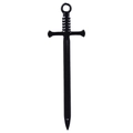 Polished black fencing sword pendant made of stainless steel with a sleek glossy finish - Pendant Only / Black