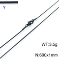 600x1mm black stainless steel round snake chain necklace with lobster clasp - Black 1.0mm Snake Chain (KN203722-Z)