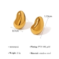 Orecchini a perno minimalisti a fagiolo in acciaio inossidabile placcato oro 18K - Orecchini a lobo a forma di fagiolo(SE010245) / Oro