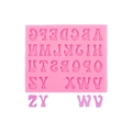 Pink silicone mold for DIY baking showing A-Z alphabet letters and finished samples - 1# Uppercase Letters / Pink